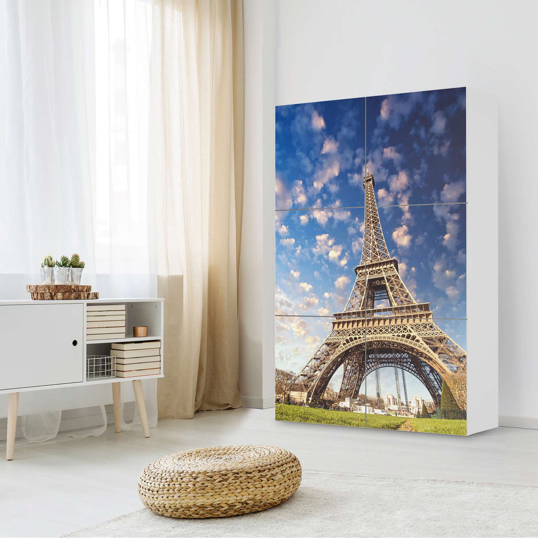 Möbel Klebefolie La Tour Eiffel - IKEA Besta Schrank Hoch 6 Türen - Wohnzimmer