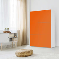 Möbel Klebefolie Orange Dark - IKEA Besta Schrank Hoch 6 Türen - Wohnzimmer