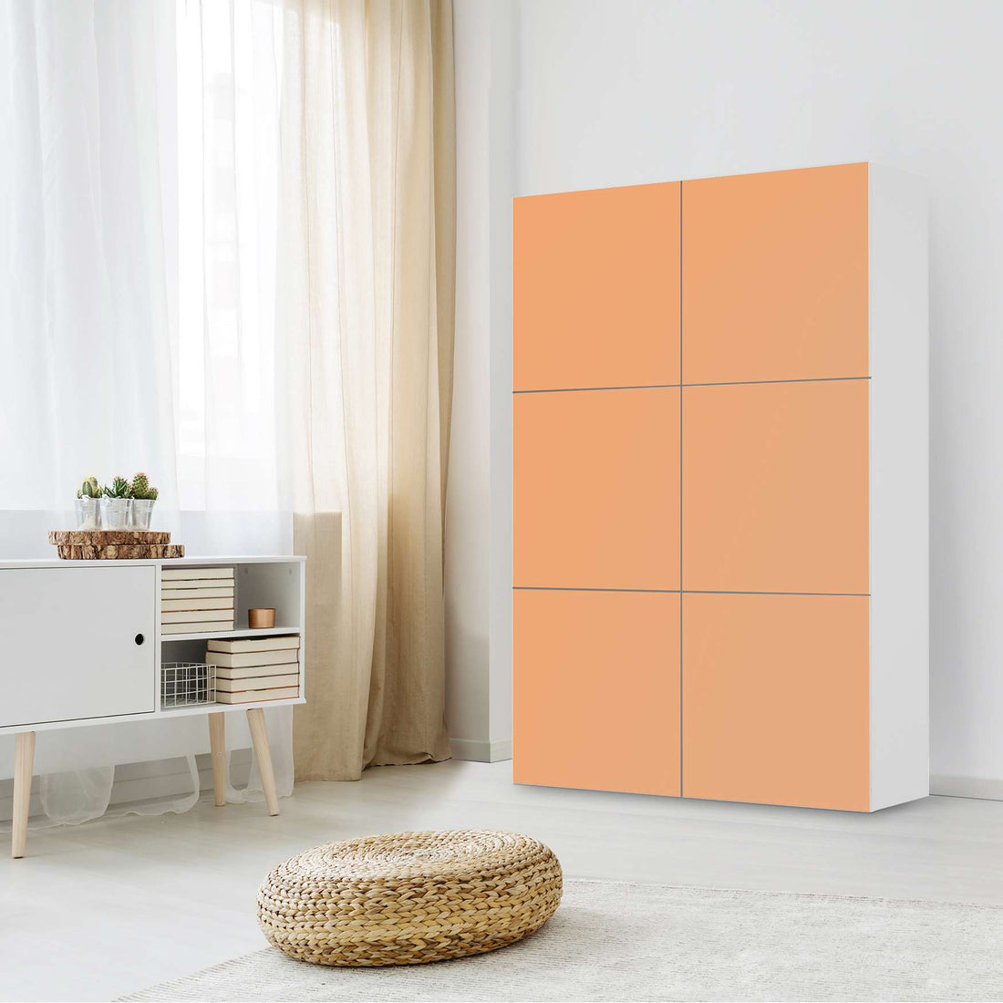 Möbel Klebefolie Orange Light - IKEA Besta Schrank Hoch 6 Türen - Wohnzimmer