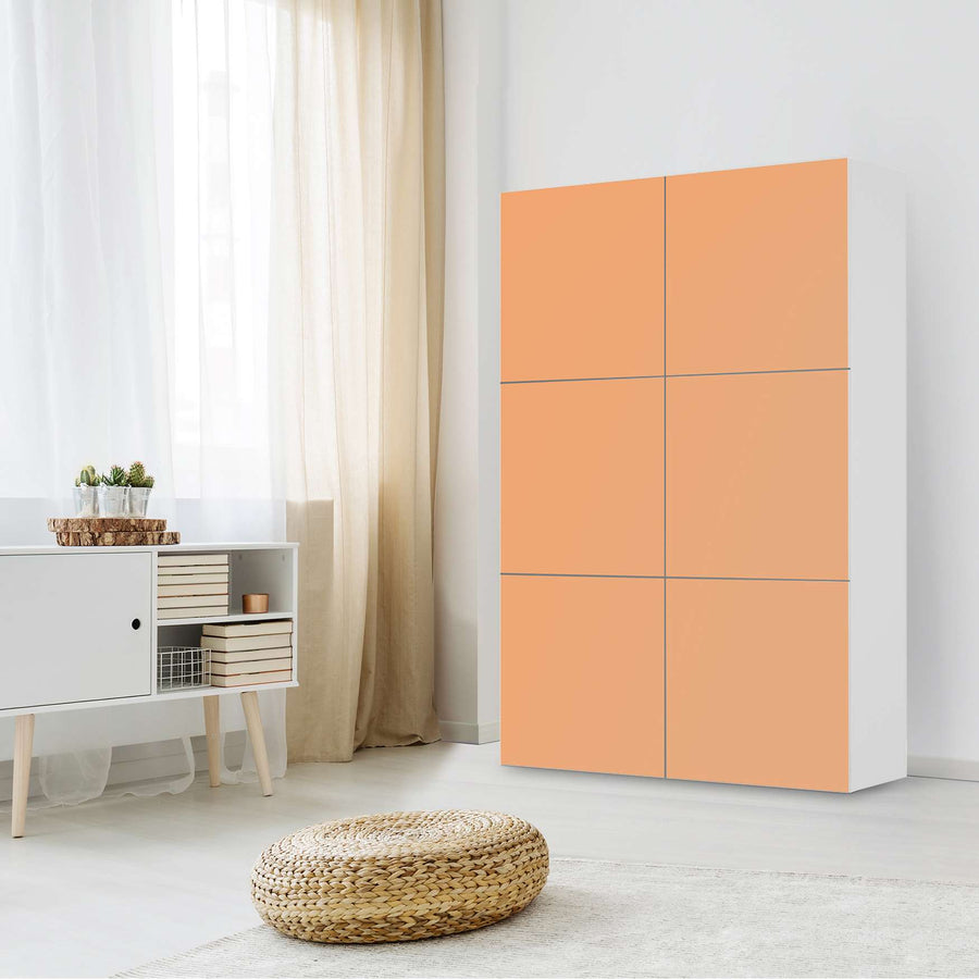 Möbel Klebefolie Orange Light - IKEA Besta Schrank Hoch 6 Türen - Wohnzimmer