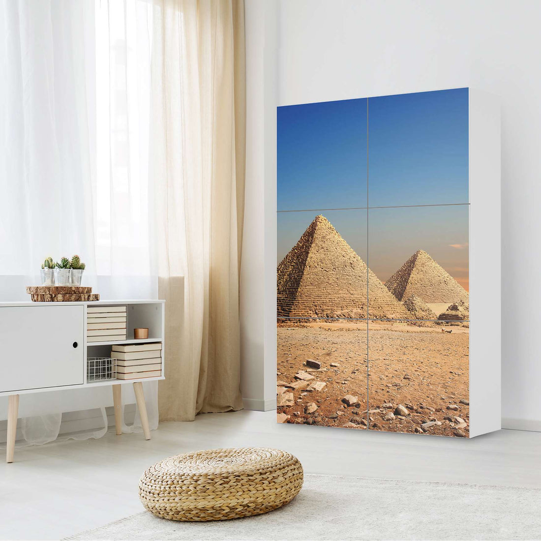 Möbel Klebefolie Pyramids - IKEA Besta Schrank Hoch 6 Türen - Wohnzimmer
