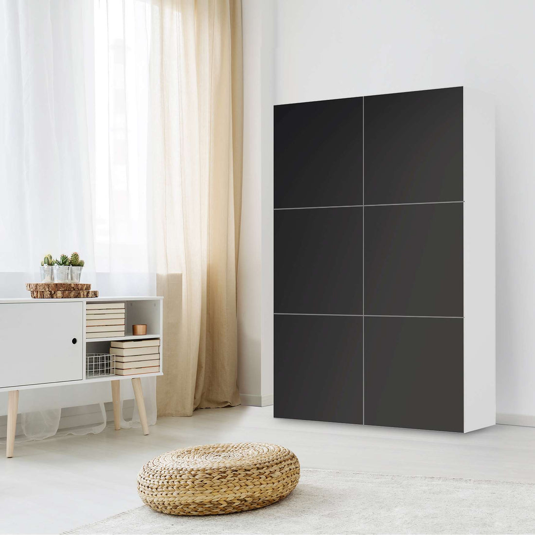 Möbel Klebefolie Schwarz - IKEA Besta Schrank Hoch 6 Türen - Wohnzimmer