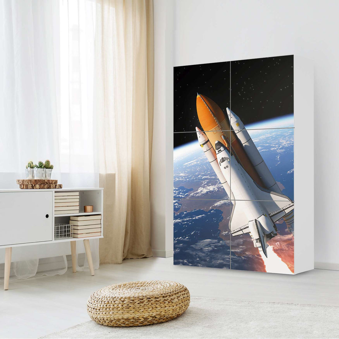Möbel Klebefolie Space Traveller - IKEA Besta Schrank Hoch 6 Türen - Wohnzimmer