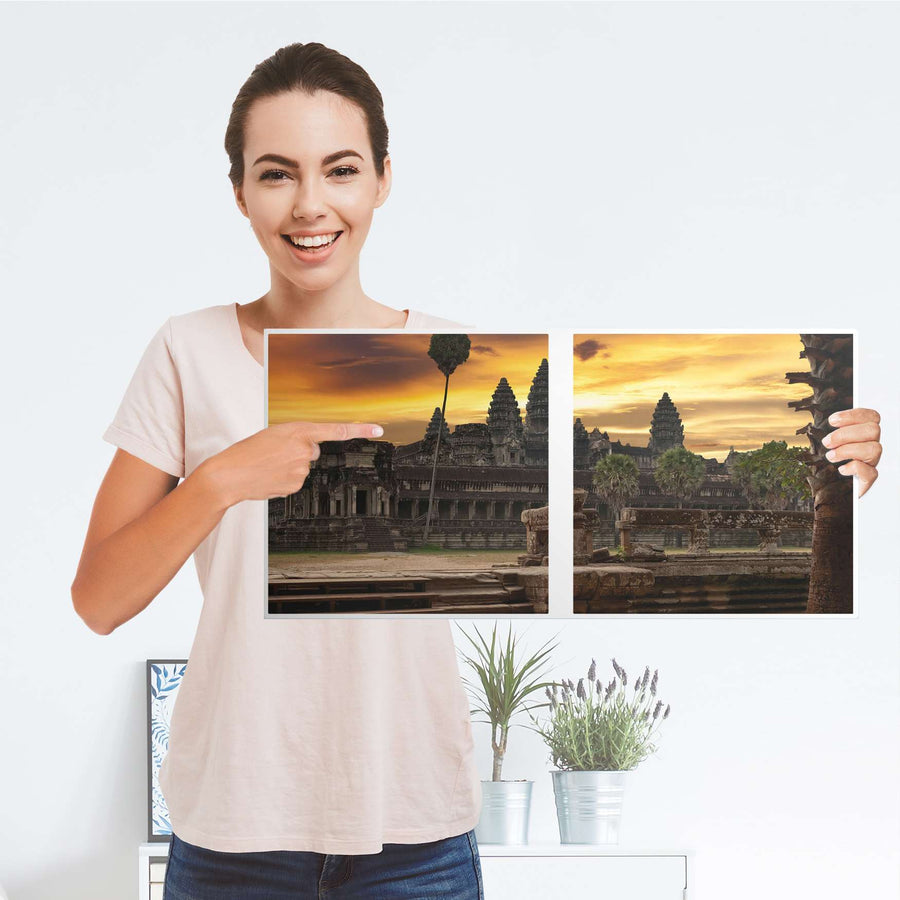 Möbel Klebefolie Angkor Wat - IKEA Expedit Regal 2 Türen Quer - Folie