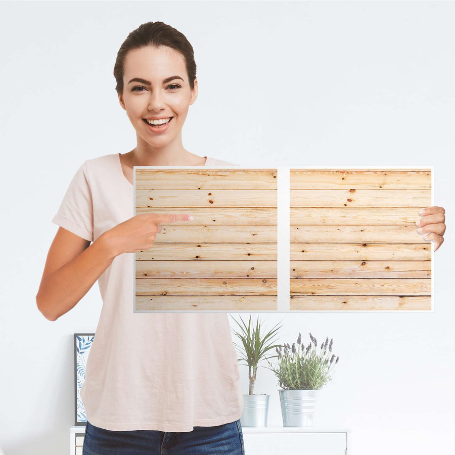 Möbel Klebefolie Bright Planks - IKEA Expedit Regal 2 Türen Quer - Folie