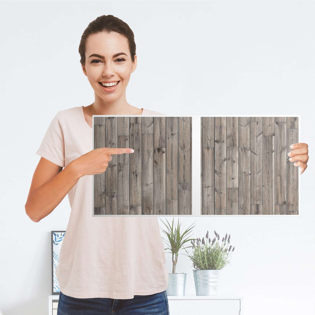 Möbel Klebefolie Dark washed - IKEA Expedit Regal 2 Türen Quer - Folie