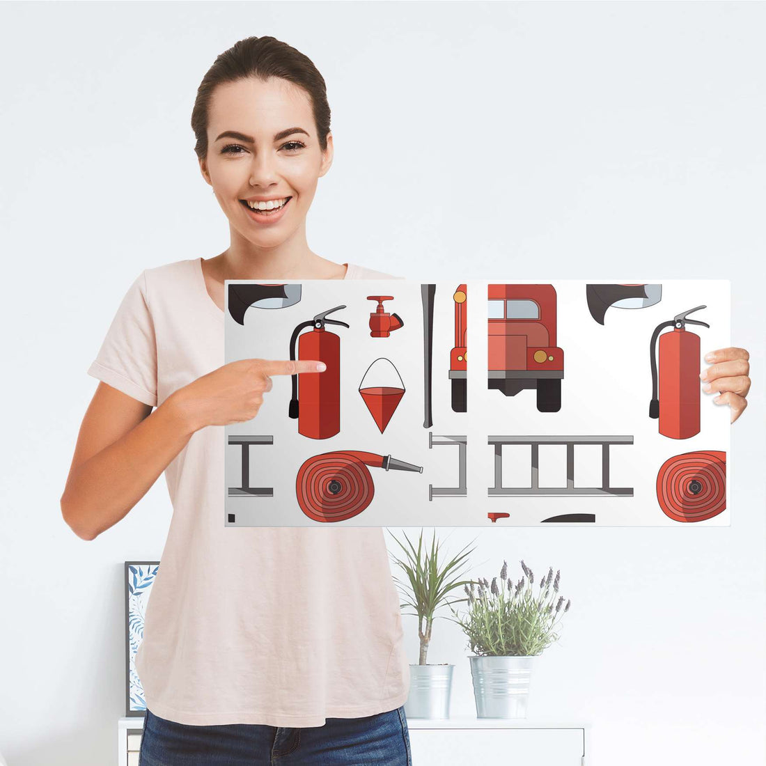 Möbel Klebefolie Firefighter - IKEA Expedit Regal 2 Türen Quer - Folie