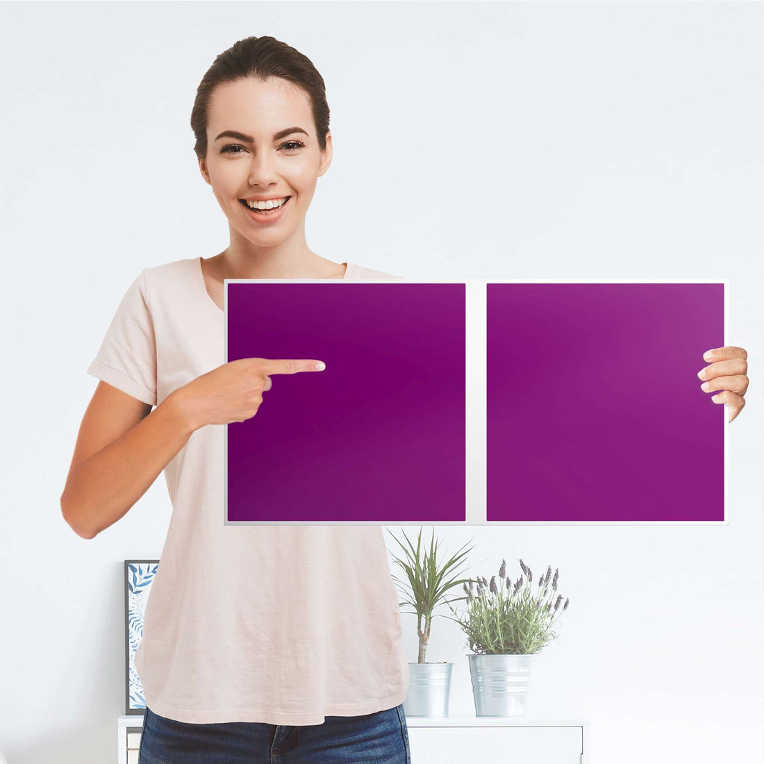 Möbel Klebefolie Flieder Dark - IKEA Expedit Regal 2 Türen Quer - Folie
