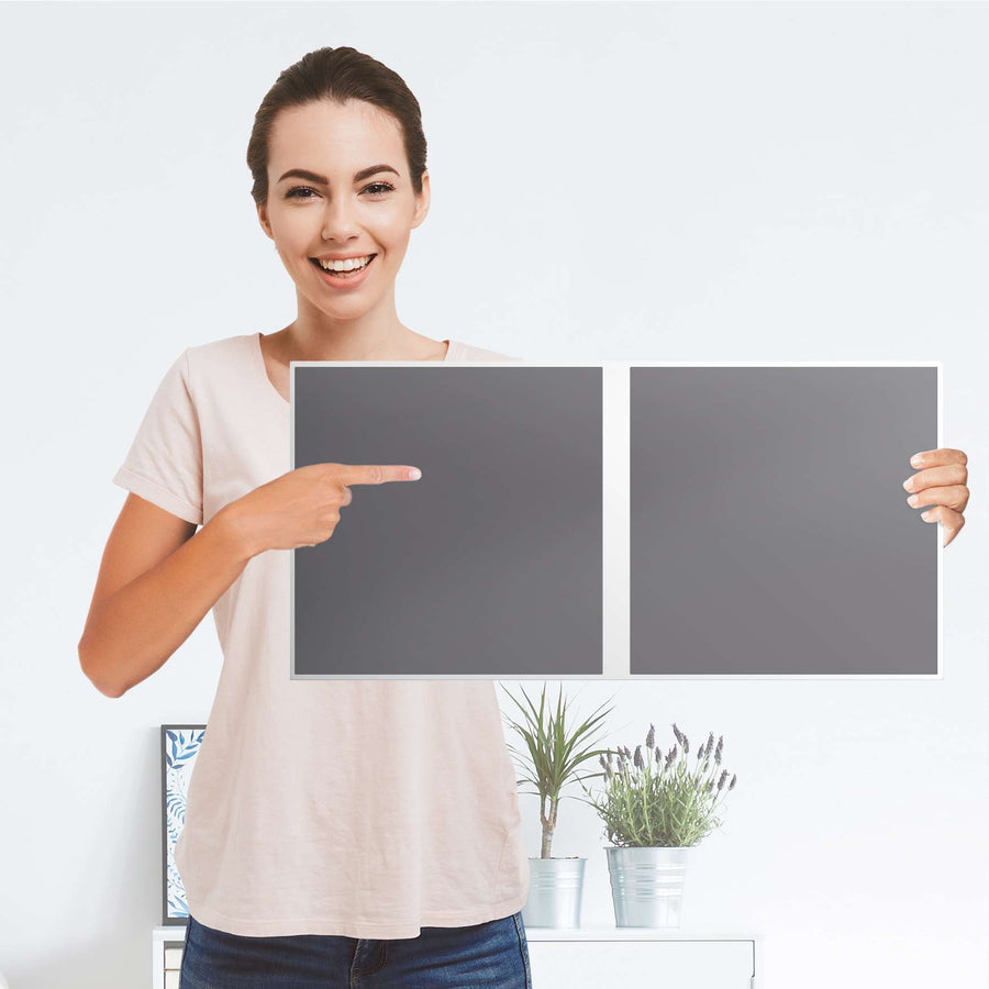 Möbel Klebefolie Grau Light - IKEA Expedit Regal 2 Türen Quer - Folie