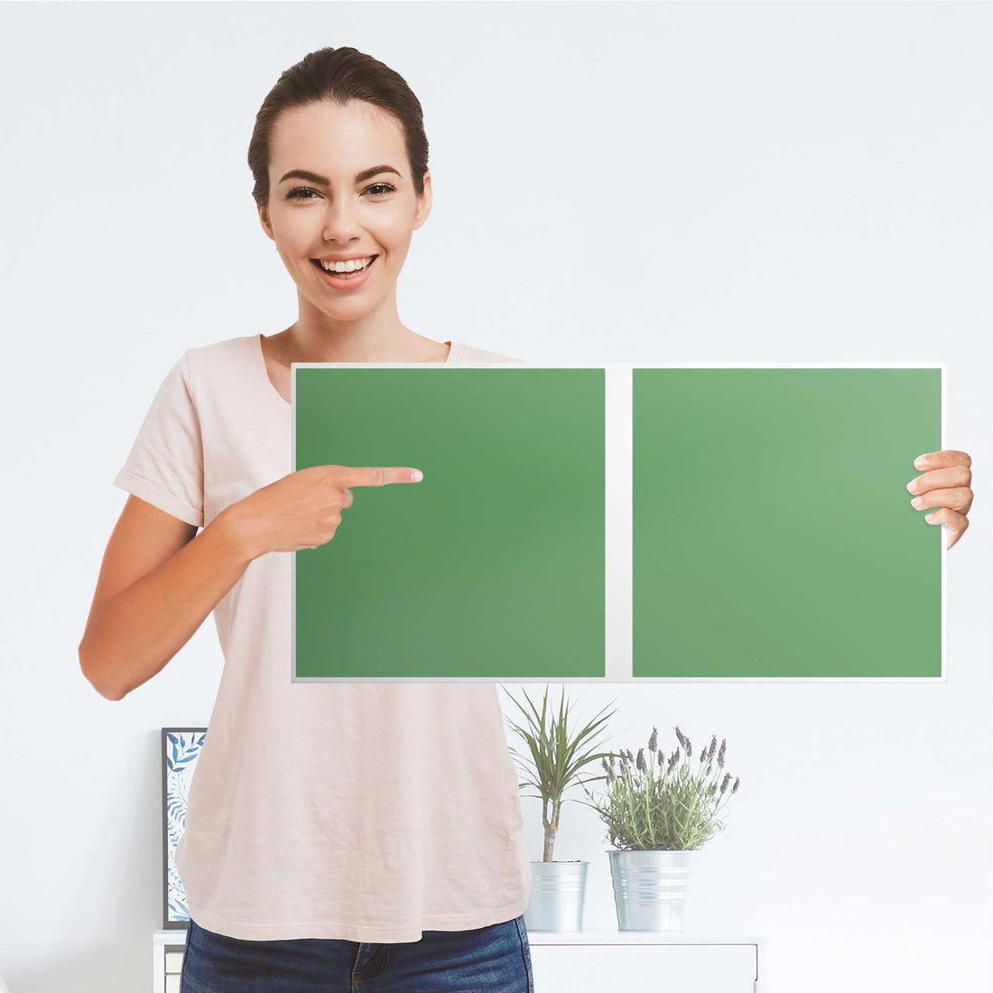 Möbel Klebefolie Grün Light - IKEA Expedit Regal 2 Türen Quer - Folie
