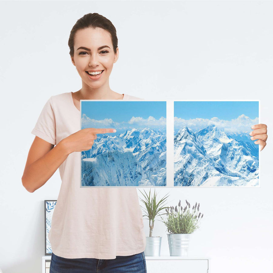Möbel Klebefolie Himalaya - IKEA Expedit Regal 2 Türen Quer - Folie