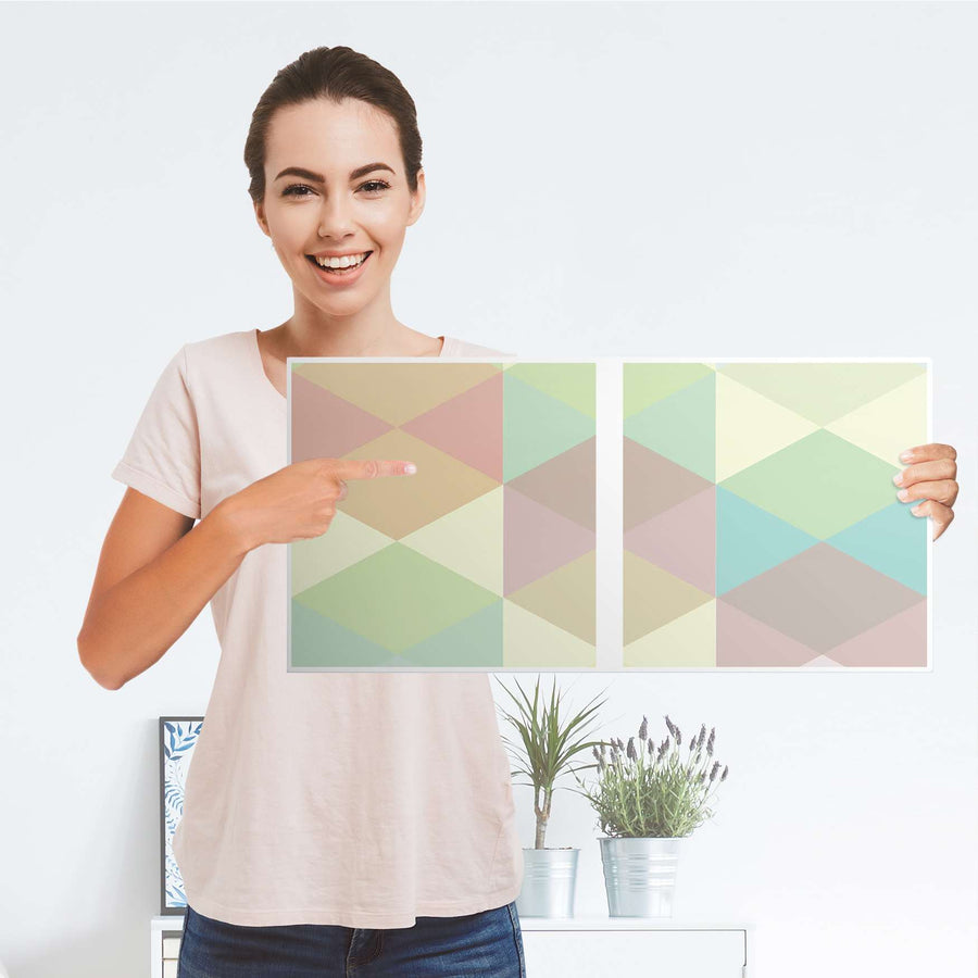 Möbel Klebefolie Melitta Pastell Geometrie - IKEA Expedit Regal 2 Türen Quer - Folie