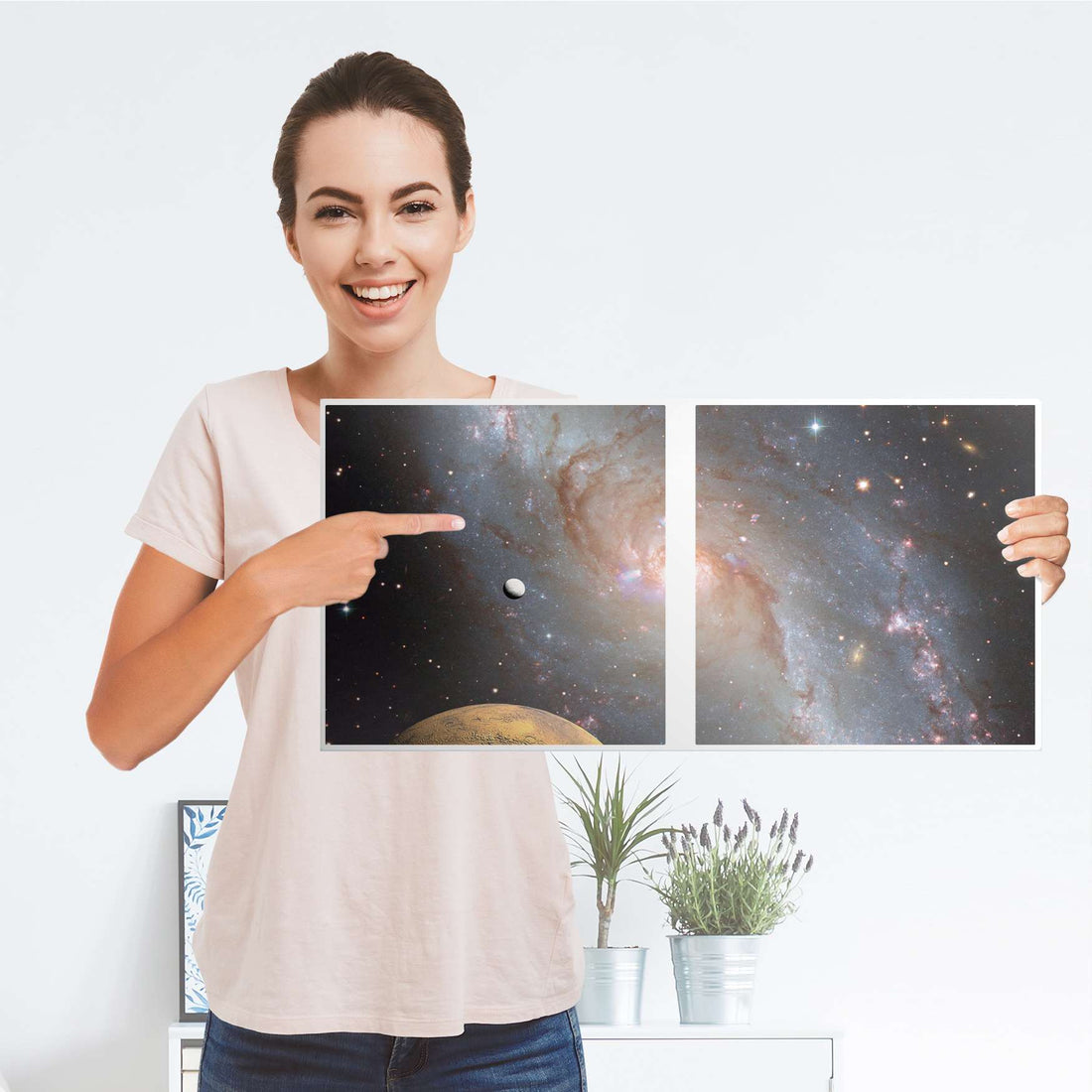 Möbel Klebefolie Milky Way - IKEA Expedit Regal 2 Türen Quer - Folie