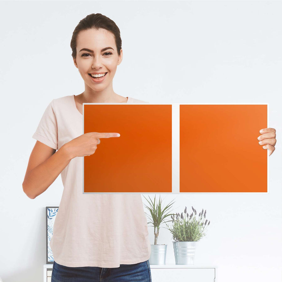 Möbel Klebefolie Orange Dark - IKEA Expedit Regal 2 Türen Quer - Folie