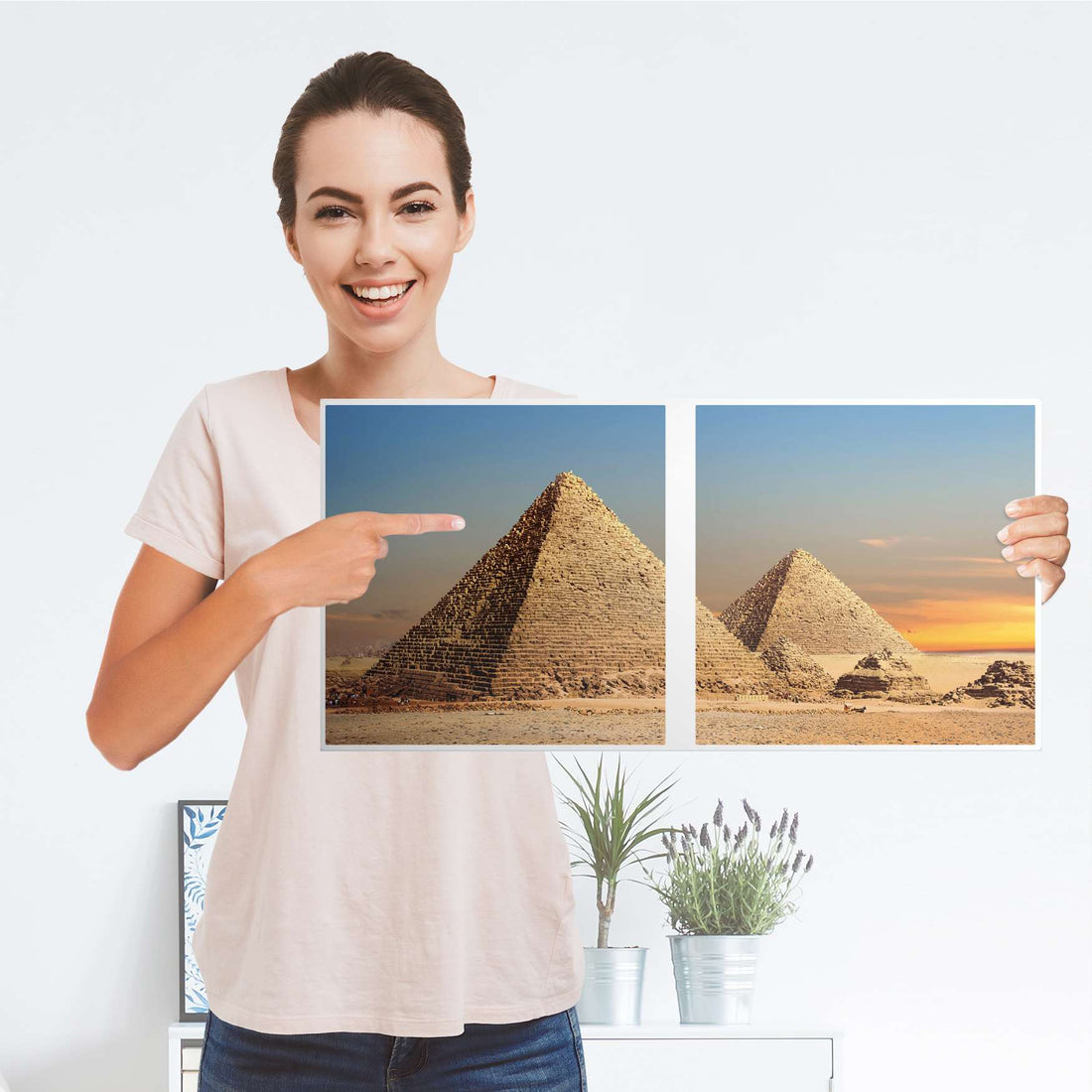 Möbel Klebefolie Pyramids - IKEA Expedit Regal 2 Türen Quer - Folie