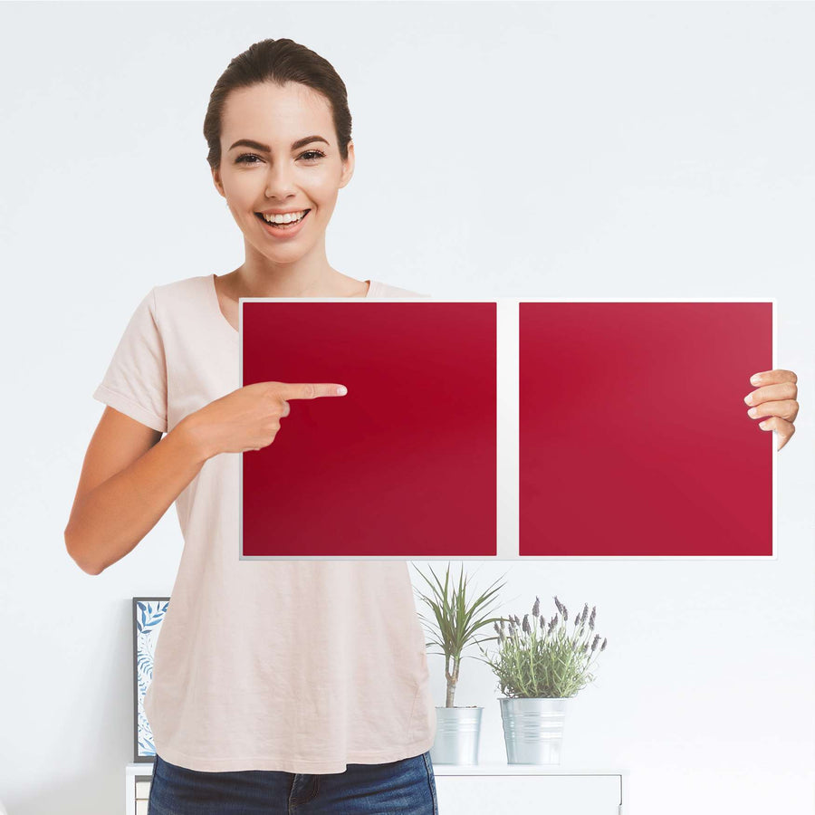 Möbel Klebefolie Rot Dark - IKEA Expedit Regal 2 Türen Quer - Folie