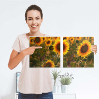 Möbel Klebefolie Sunflowers - IKEA Expedit Regal 2 Türen Quer - Folie