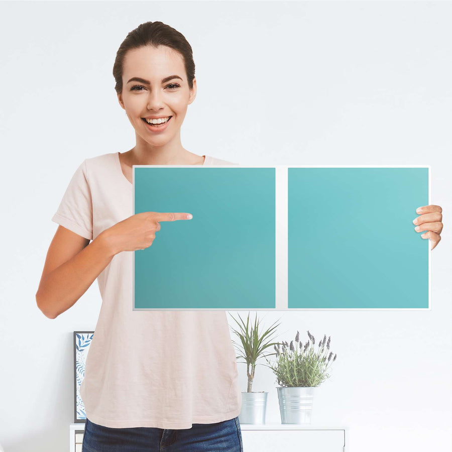Möbel Klebefolie Türkisgrün Light - IKEA Expedit Regal 2 Türen Quer - Folie