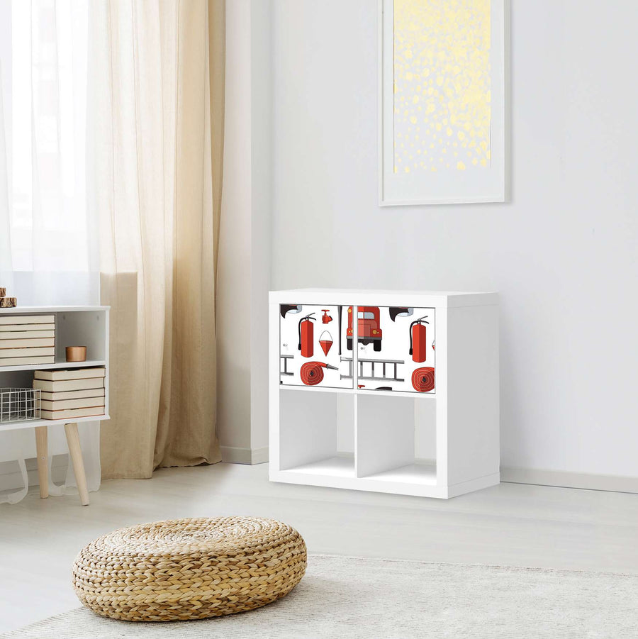 Möbel Klebefolie Firefighter - IKEA Expedit Regal 2 Türen Quer - Kinderzimmer