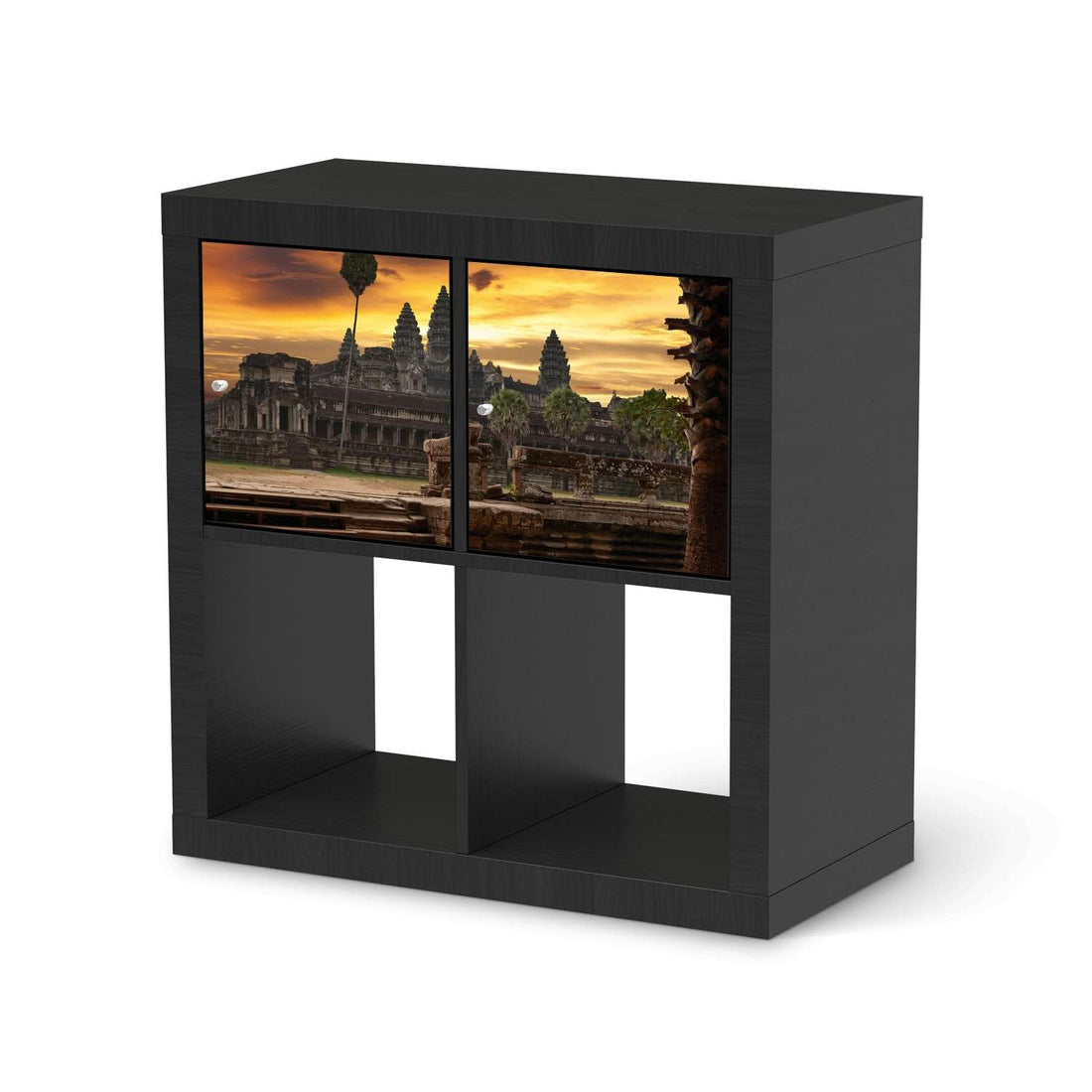 Möbel Klebefolie Angkor Wat - IKEA Expedit Regal 2 Türen Quer - schwarz