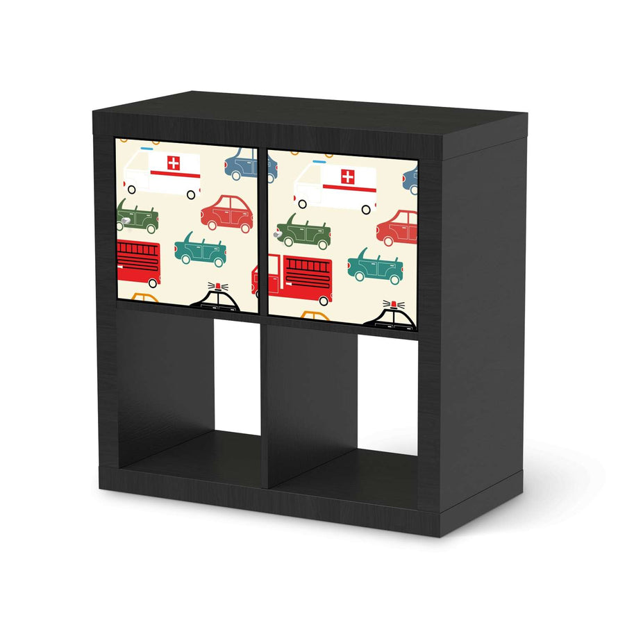 Möbel Klebefolie Cars - IKEA Expedit Regal 2 Türen Quer - schwarz