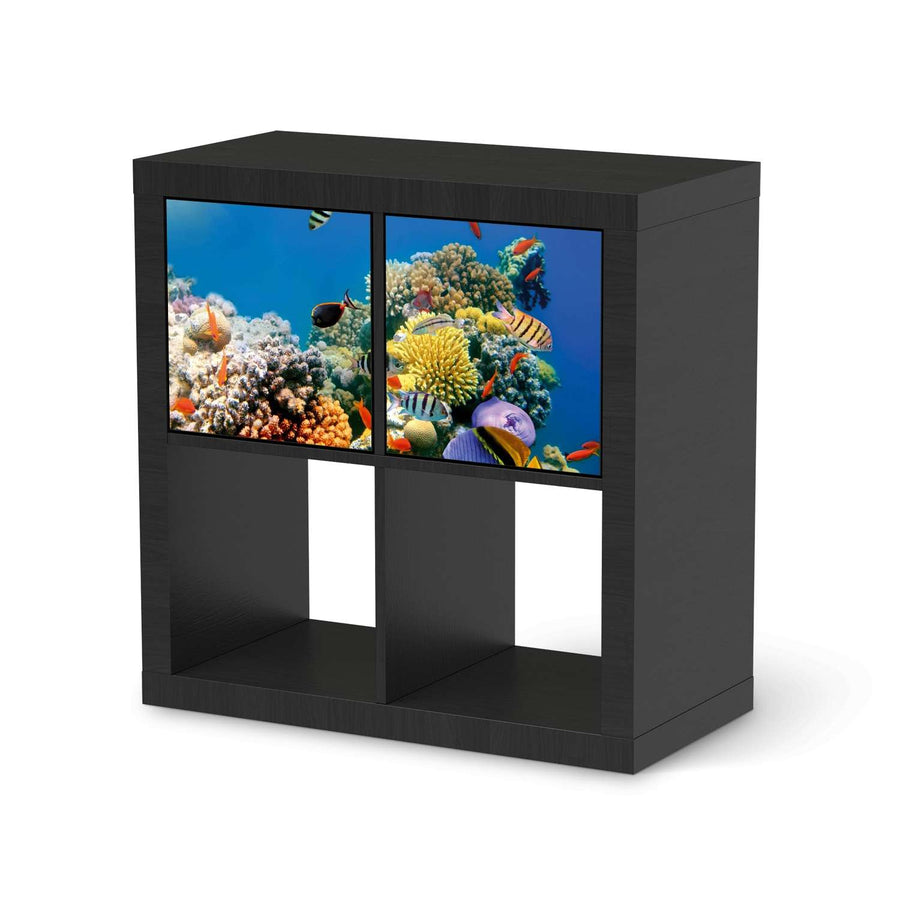 Möbel Klebefolie Coral Reef - IKEA Expedit Regal 2 Türen Quer - schwarz