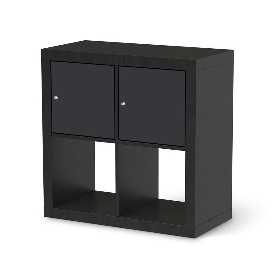 Möbel Klebefolie Grau Dark - IKEA Expedit Regal 2 Türen Quer - schwarz