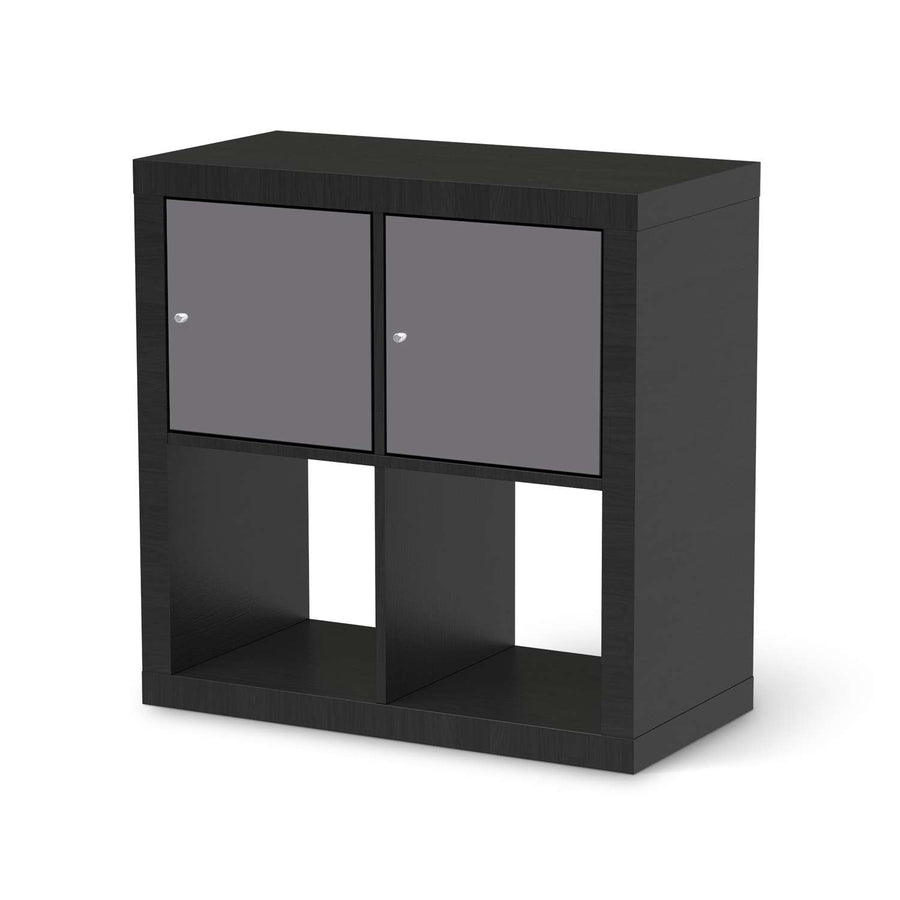 Möbel Klebefolie Grau Light - IKEA Expedit Regal 2 Türen Quer - schwarz