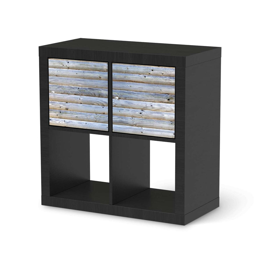 Möbel Klebefolie Greyhound - IKEA Expedit Regal 2 Türen Quer - schwarz