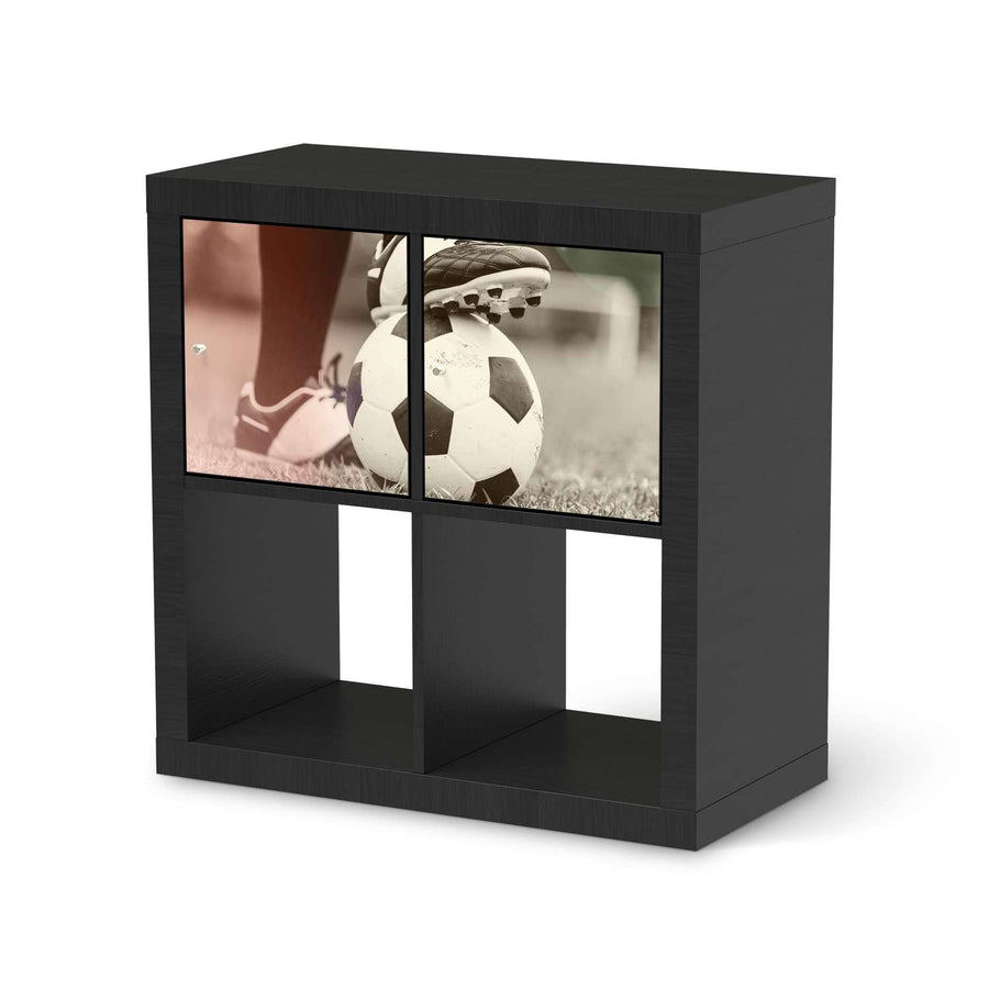 Möbel Klebefolie Kick it - IKEA Expedit Regal 2 Türen Quer - schwarz