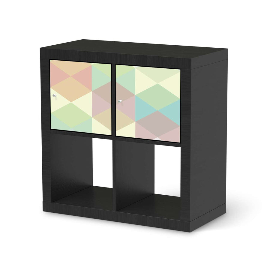 Möbel Klebefolie Melitta Pastell Geometrie - IKEA Expedit Regal 2 Türen Quer - schwarz