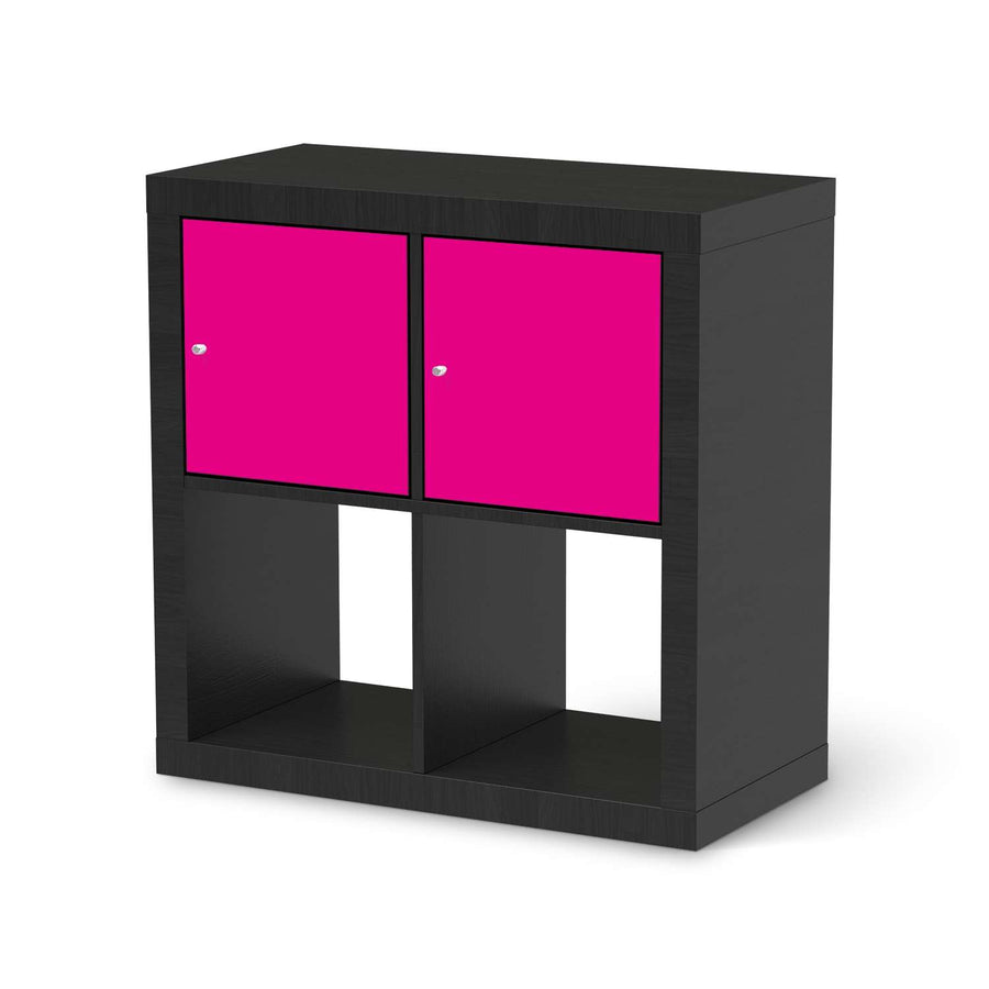 Möbel Klebefolie Pink Dark - IKEA Expedit Regal 2 Türen Quer - schwarz