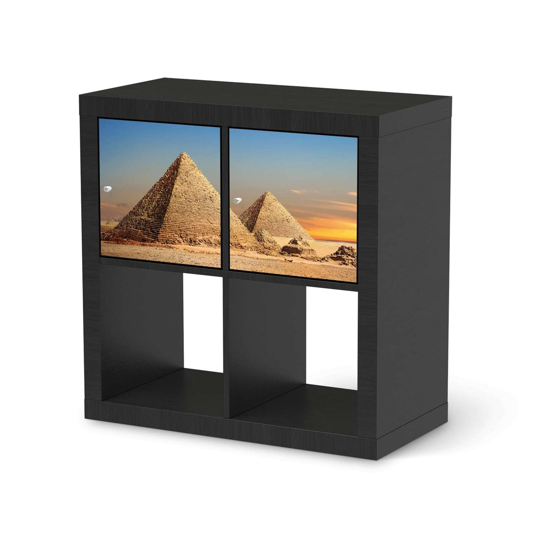 Möbel Klebefolie Pyramids - IKEA Expedit Regal 2 Türen Quer - schwarz