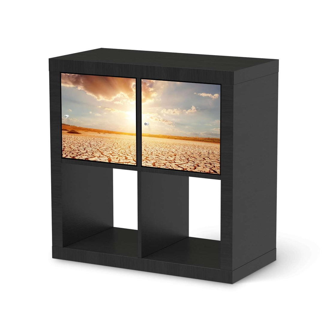 Möbel Klebefolie Savanne - IKEA Expedit Regal 2 Türen Quer - schwarz