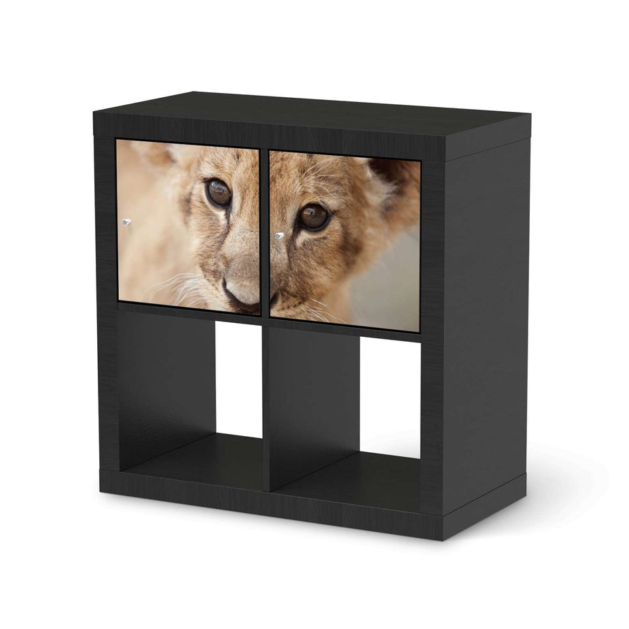 Möbel Klebefolie Simba - IKEA Expedit Regal 2 Türen Quer - schwarz