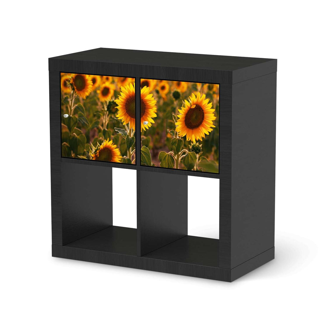 Möbel Klebefolie Sunflowers - IKEA Expedit Regal 2 Türen Quer - schwarz