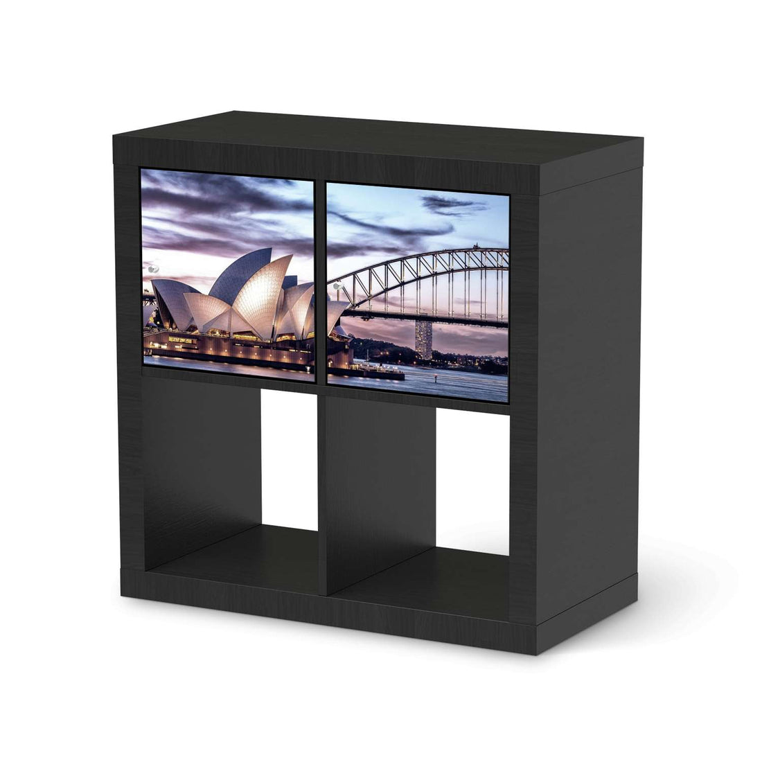 Möbel Klebefolie Sydney - IKEA Expedit Regal 2 Türen Quer - schwarz