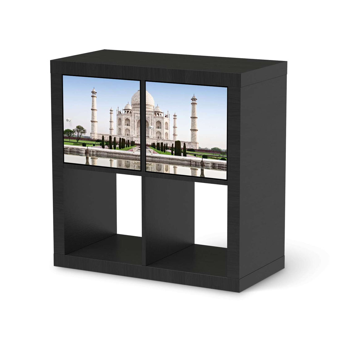 Möbel Klebefolie Taj Mahal - IKEA Expedit Regal 2 Türen Quer - schwarz