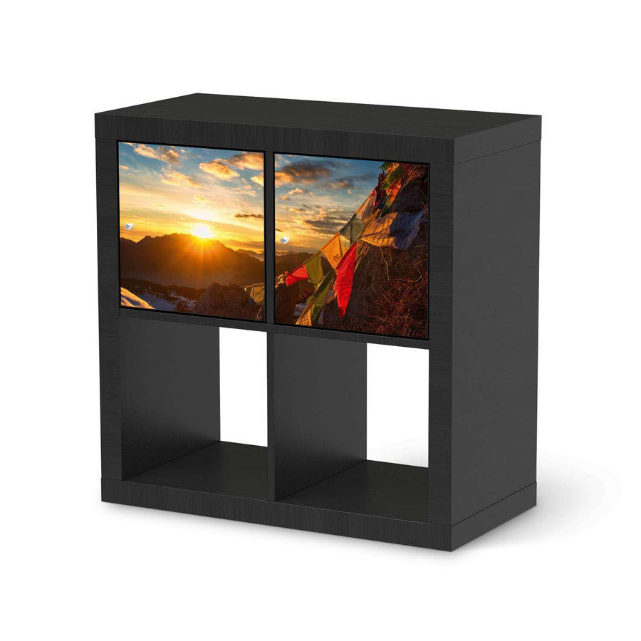 Möbel Klebefolie Tibet - IKEA Expedit Regal 2 Türen Quer - schwarz