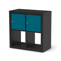 Möbel Klebefolie Türkisgrün Dark - IKEA Expedit Regal 2 Türen Quer - schwarz