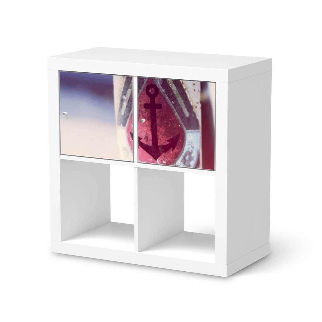 Möbel Klebefolie Anker 2 - IKEA Expedit Regal 2 Türen Quer  - weiss