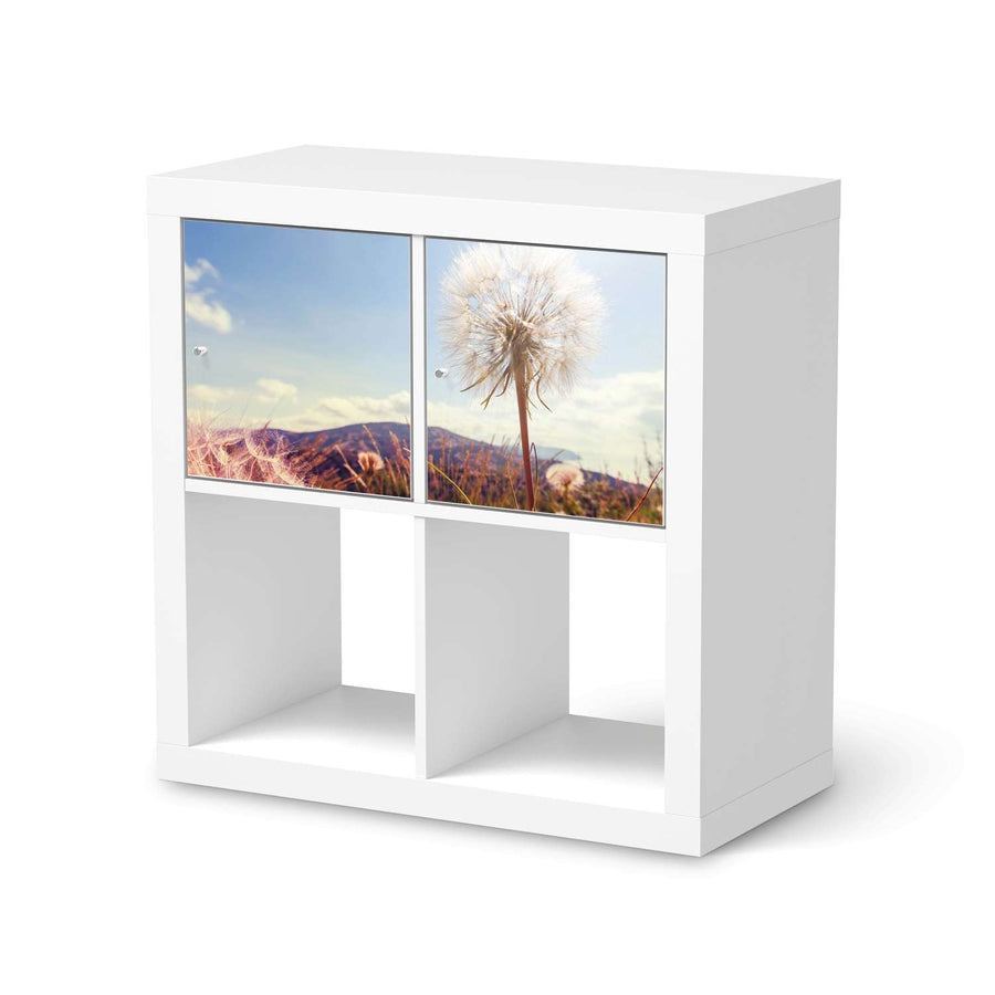 Möbel Klebefolie Dandelion - IKEA Expedit Regal 2 Türen Quer  - weiss