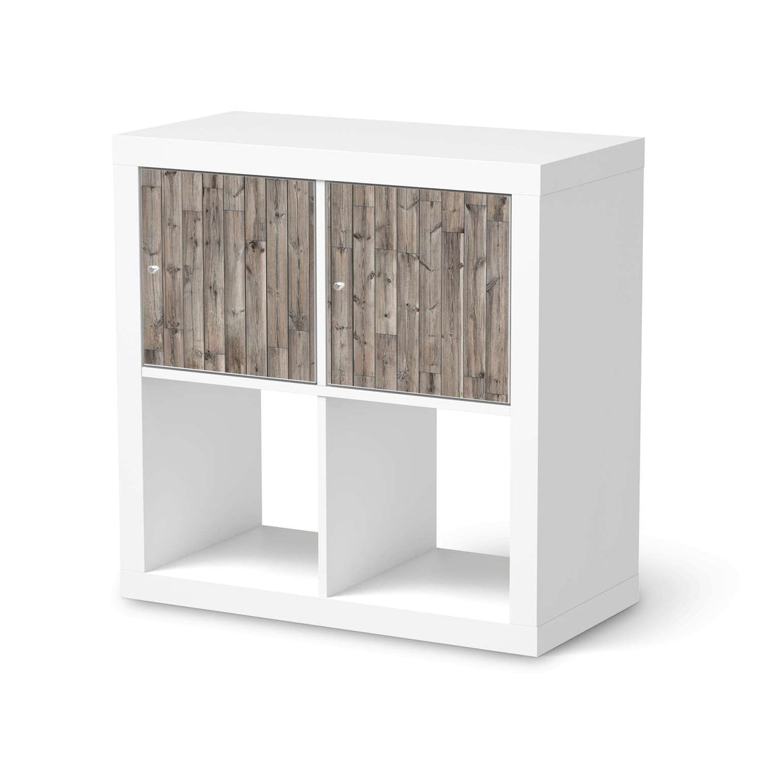 Möbel Klebefolie Dark washed - IKEA Expedit Regal 2 Türen Quer  - weiss