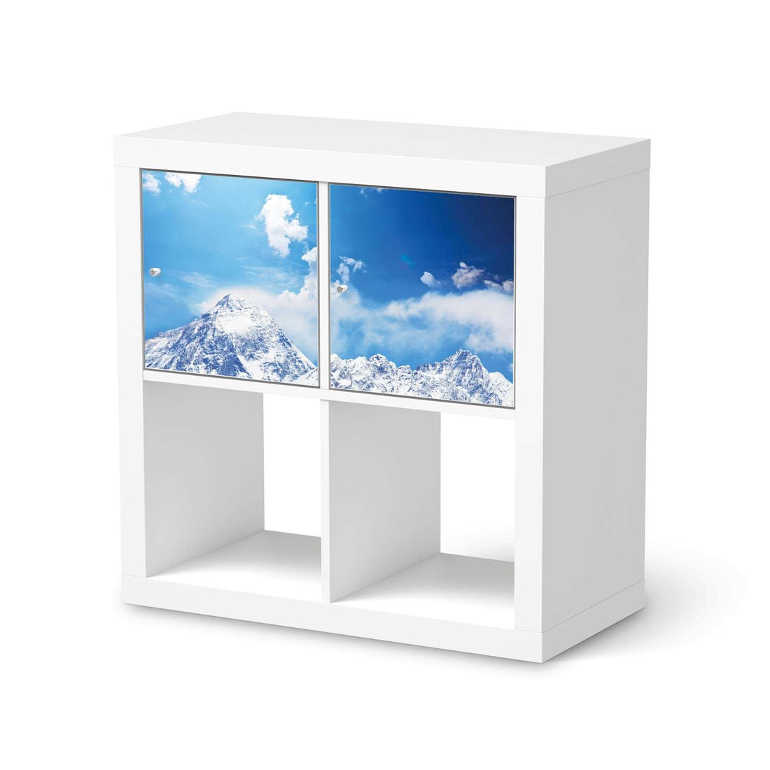 Möbel Klebefolie Everest - IKEA Expedit Regal 2 Türen Quer  - weiss