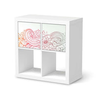 Möbel Klebefolie Floral Doodle - IKEA Expedit Regal 2 Türen Quer  - weiss