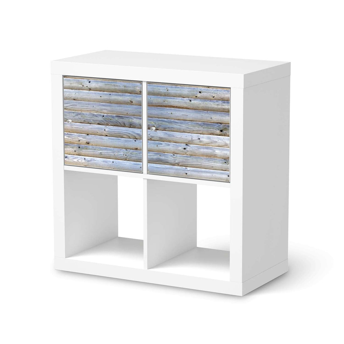 Möbel Klebefolie Greyhound - IKEA Expedit Regal 2 Türen Quer  - weiss
