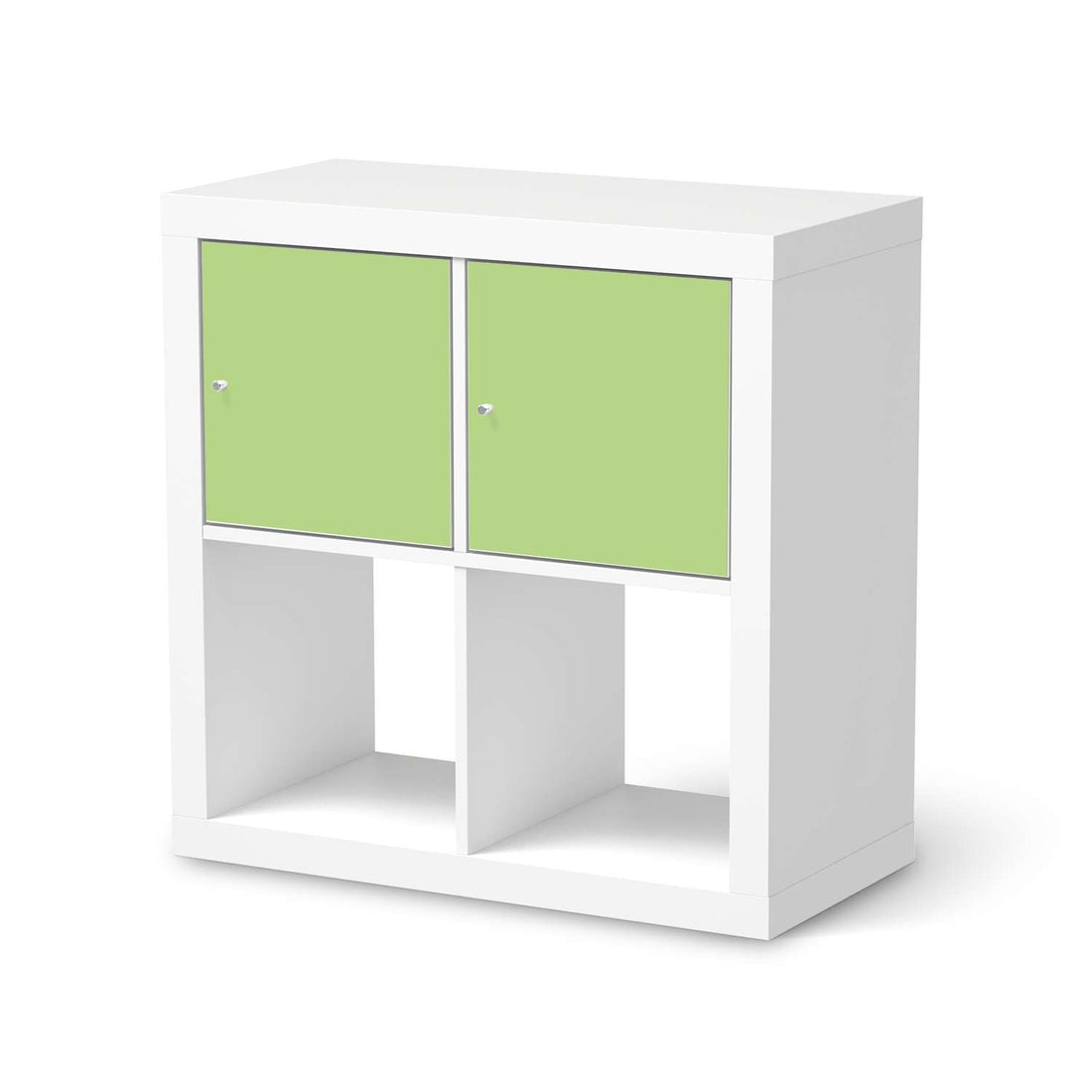 Möbel Klebefolie Hellgrün Light - IKEA Expedit Regal 2 Türen Quer  - weiss