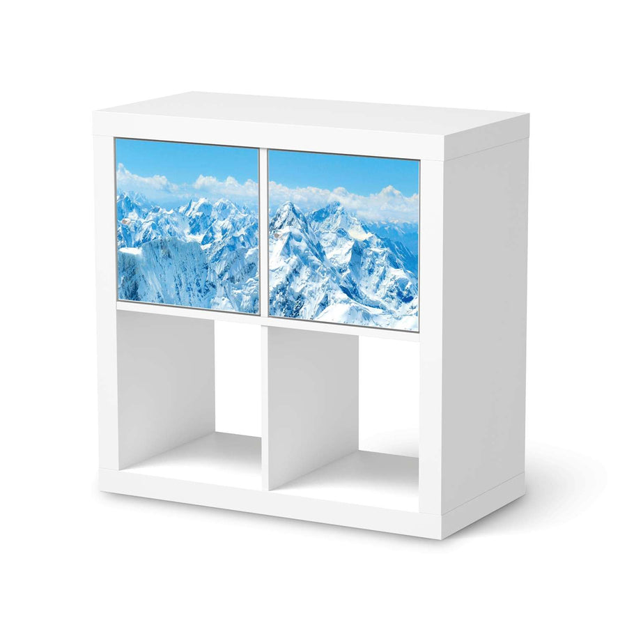 Möbel Klebefolie Himalaya - IKEA Expedit Regal 2 Türen Quer  - weiss