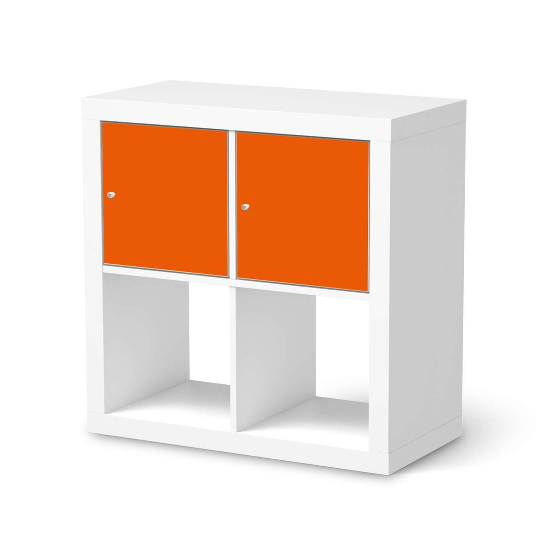 Möbel Klebefolie Orange Dark - IKEA Expedit Regal 2 Türen Quer  - weiss