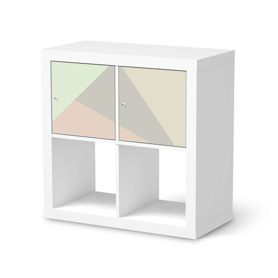 Möbel Klebefolie Pastell Geometrik - IKEA Expedit Regal 2 Türen Quer  - weiss